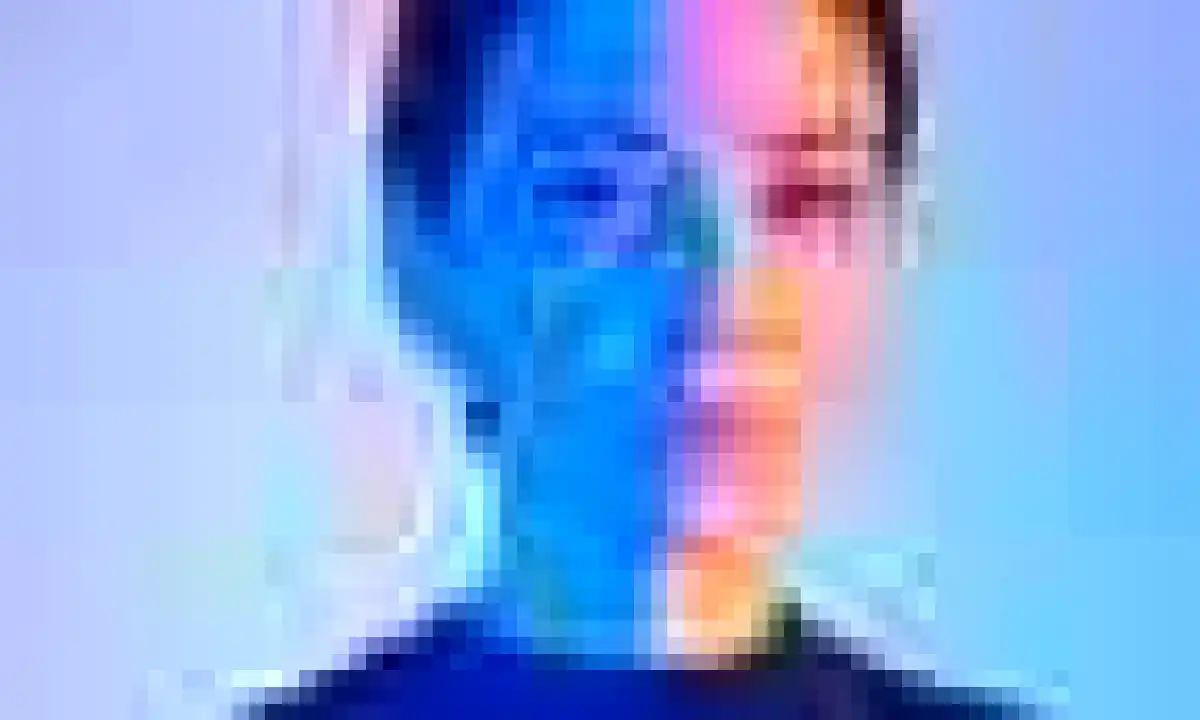 Deep fried meme-style portrait