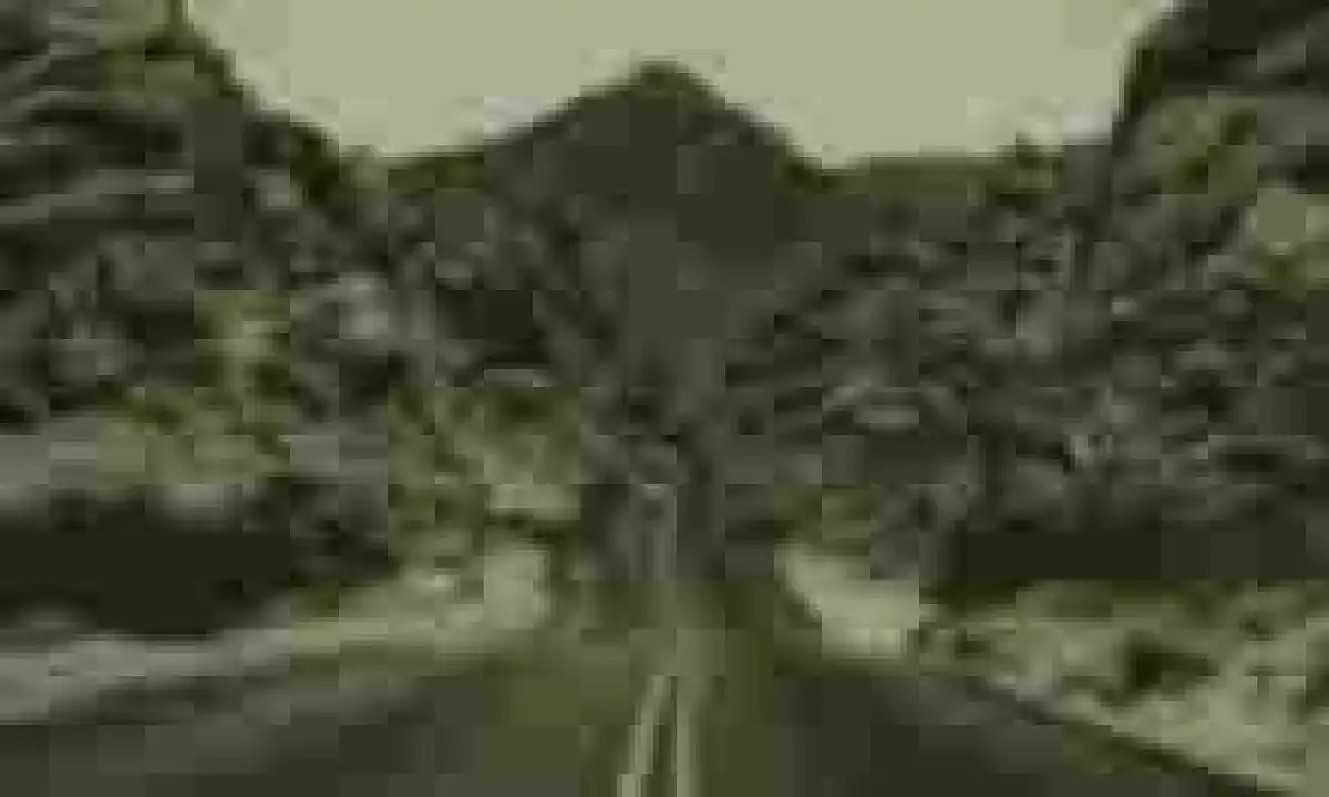 Landscape with an old-device camera effect